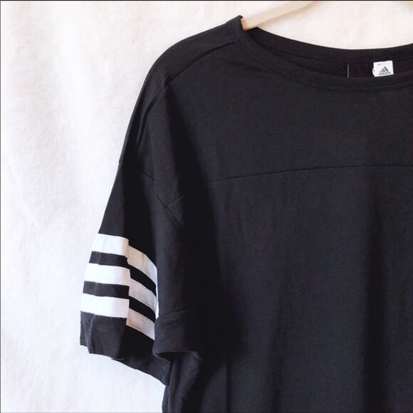 adidas 3 White Stripe Black T-Shirt - Picture 4 of 7